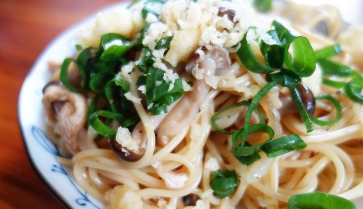 お昼に天かすトッピングの和風パスタを作った話。残ったパスタは夕飯のサラダに