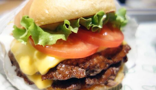 真夏にシェイクシャック 京都四条烏丸店でハンバーガー（ダブル）食べる。