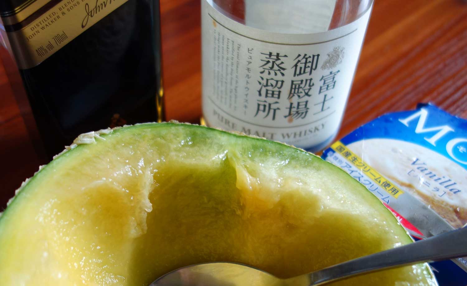 メロンとMOWと富士御殿場蒸留所が合う。